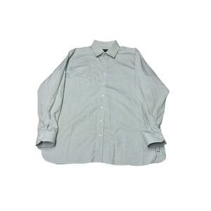 Alton Lane Mens Custom Cotton Gingham Button Down Shirt Green White 24.5x31.5
